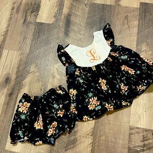 Monogram Ricrac & Ruffles baby girl dress